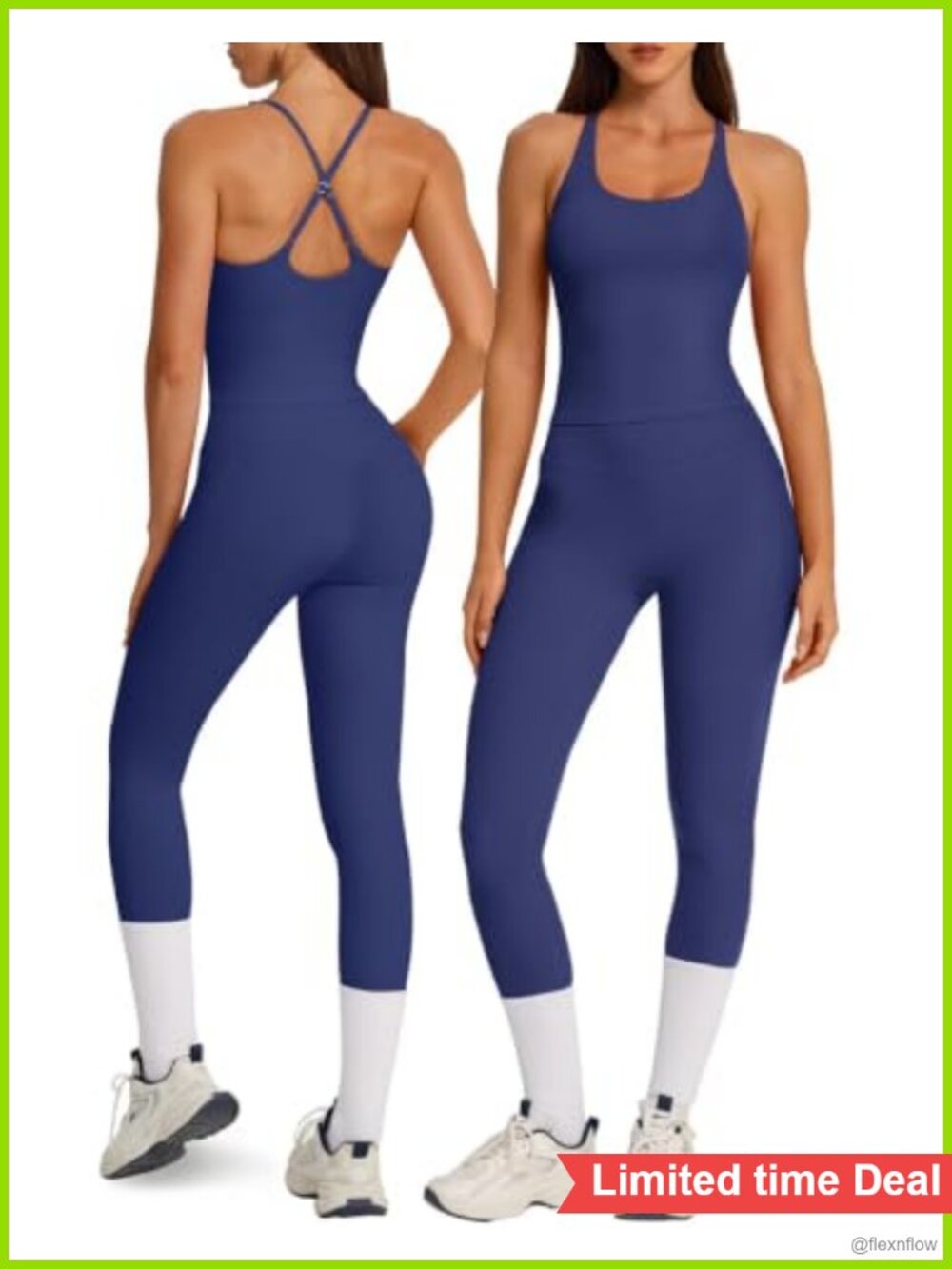 Cross Back Tank Top & Booty Legging Workout Set Nylon Elastane